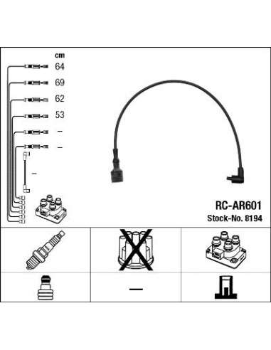Juego de cables de encendido Ngk 8194 - RC-AR601 NGKJGO.CABLES