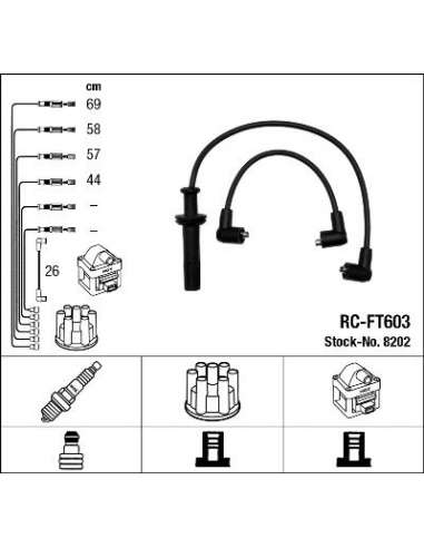 Juego de cables de encendido Ngk 8202 - RC-FT603 NGKJGO.CABLES