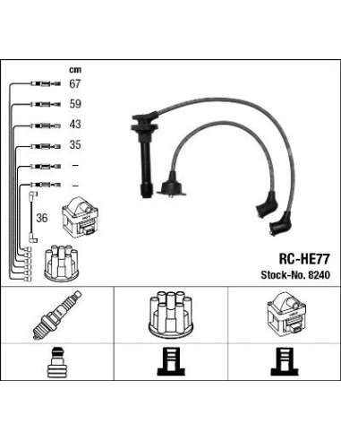 Juego de cables de encendido Ngk 8240 - RC-HE77 NGKJGO.CABLES