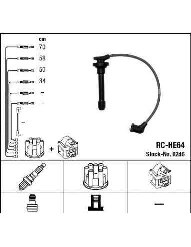Juego de cables de encendido Ngk 8246 - RC-HE64 NGKJGO.CABLES