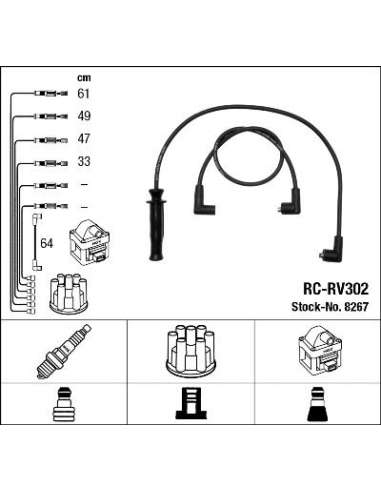 Juego de cables de encendido Ngk 8267 - RC-RV302 NGKJGO.CABLES