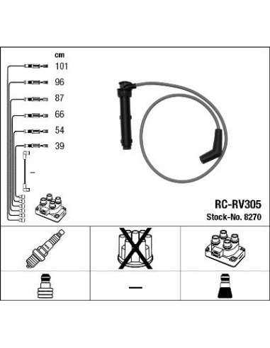 Juego de cables de encendido Ngk 8270 - RC-RV305 NGKJGO.CABLES