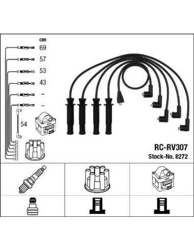 Juego de cables de encendido Ngk 8272 - RC-RV307 NGKJGO.CABLES