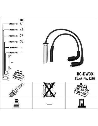 Juego de cables de encendido Ngk 8275 - RC-DW301 NGKJGO.CABLES