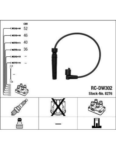 Juego de cables de encendido Ngk 8276 - RC-DW302 NGKJGO.CABLES