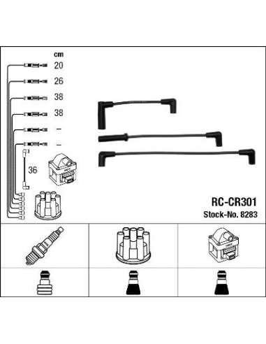 Juego de cables de encendido Ngk 8283 - RC-CR301 NGKJGO.CABLES