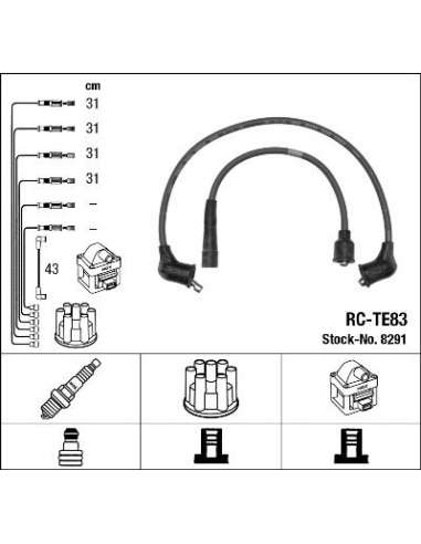 Juego de cables de encendido Ngk 8291 - RC-TE83 NGKJGO.CABLES