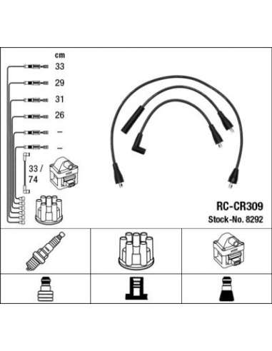 Juego de cables de encendido Ngk 8292 - RC-CR309 NGKJGO.CABLES