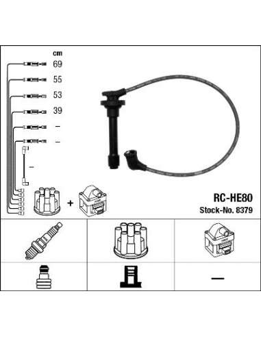 Juego de cables de encendido Ngk 8379 - RC-HE80 NGKJGO.CABLES