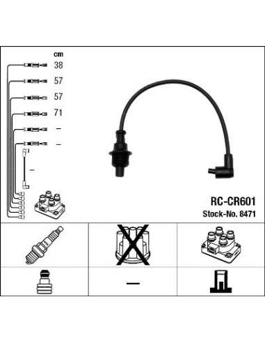 Juego de cables de encendido Ngk 8471 - RC-CR601 NGKJGO.CABLES