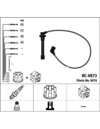 Juego de cables de encendido Ngk 8474 - RC-HE73 NGKJGO.CABLES