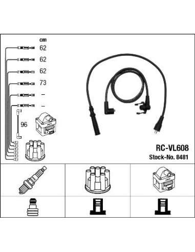 Juego de cables de encendido Ngk 8481 - RC-VL608 NGKJGO.CABLES