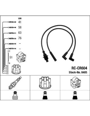 Juego de cables de encendido Ngk 8485 - RC-CR604 NGKJGO.CABLES