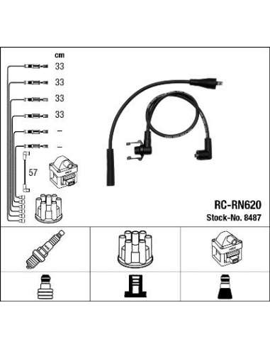 Juego de cables de encendido Ngk 8487 - RC-RN620 NGKJGO.CABLES