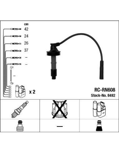 Juego de cables de encendido Ngk 8492 - RC-RN608 NGKJGO.CABLES