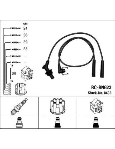 Juego de cables de encendido Ngk 8493 - RC-RN623 NGKJGO.CABLES