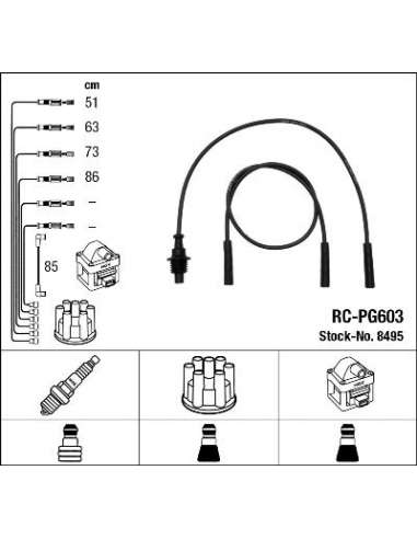 Juego de cables de encendido Ngk 8495 - RC-PG603 NGKJGO.CABLES