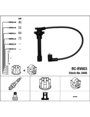 Juego de cables de encendido Ngk 8496 - RC-RV603 NGKJGO.CABLES
