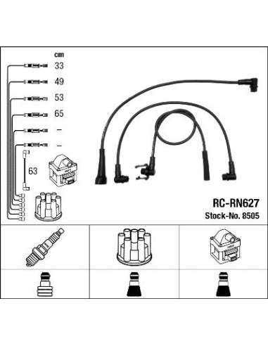 Juego de cables de encendido Ngk 8505 - RC-RN627 NGKJGO.CABLES