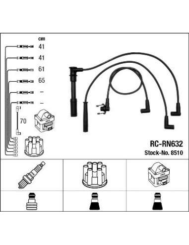 Juego de cables de encendido Ngk 8510 - RC-RN632 NGKJGO.CABLES