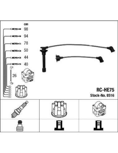 Juego de cables de encendido Ngk 8516 - RC-HE75 NGKJGO.CABLES