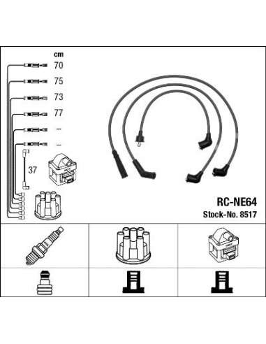 Juego de cables de encendido Ngk 8517 - RC-NE64 NGKJGO.CABLES