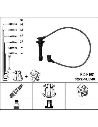 Juego de cables de encendido Ngk 8518 - RC-HE81 NGKJGO.CABLES