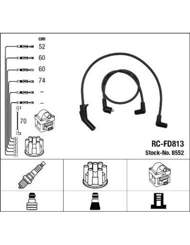 Juego de cables de encendido Ngk 8552 - RC-FD813 NGKJGO.CABLES