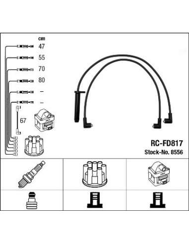 Juego de cables de encendido Ngk 8556 - RC-FD817 NGKJGO.CABLES