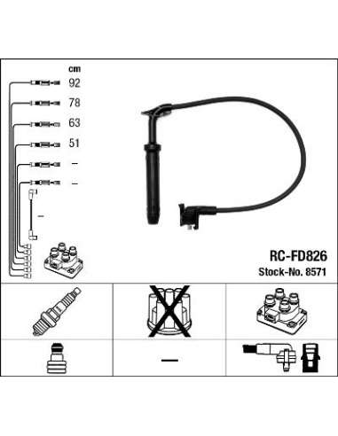 Juego de cables de encendido Ngk 8571 - RC-FD826 NGKJGO.CABLES