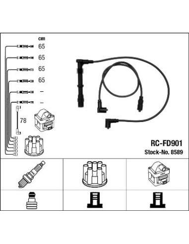 Juego de cables de encendido Ngk 8589 - RC-FD901 NGKJGO.CABLES