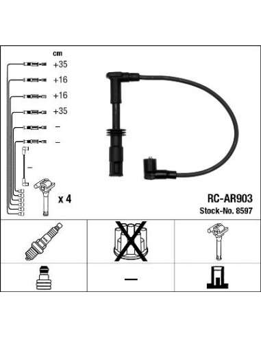 Juego de cables de encendido Ngk 8597 - RC-AR903 NGKJGO.CABLES