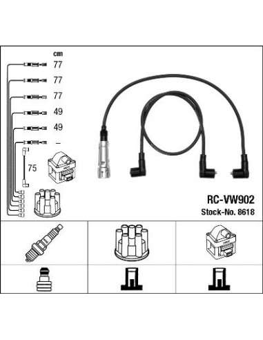 Juego de cables de encendido Ngk 8618 - RC-VW902 NGKJGO.CABLES
