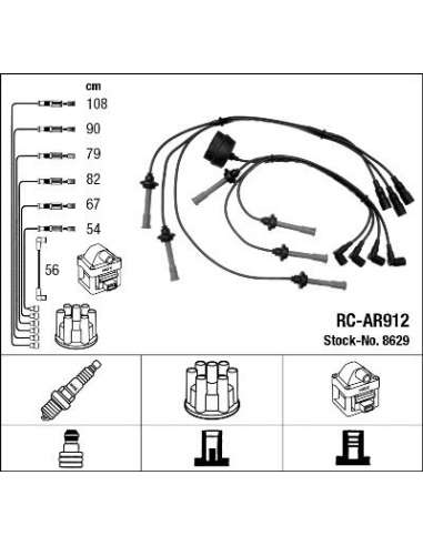 Juego de cables de encendido Ngk 8629 - RC-AR912 NGKJGO.CABLES