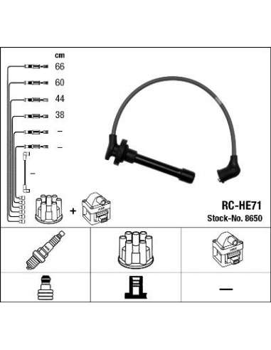 Juego de cables de encendido Ngk 8650 - RC-HE71 NGKJGO.CABLES