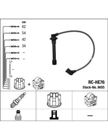 Juego de cables de encendido Ngk 8655 - RC-HE76 NGKJGO.CABLES