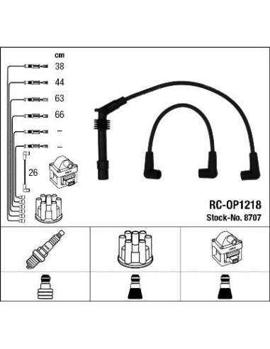 Juego de cables de encendido Ngk 8707 - RC-OP1218 NGKJGO.CABLES