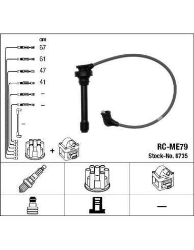 Juego de cables de encendido Ngk 8735 - RC-ME79 NGKJGO.CABLES