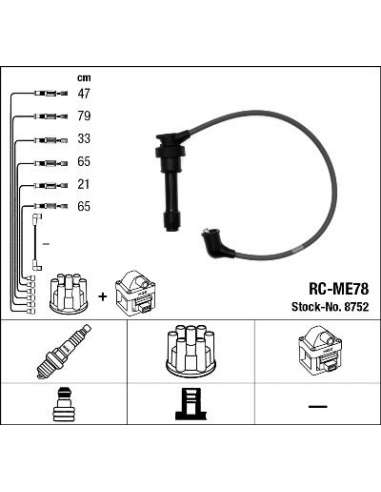 Juego de cables de encendido Ngk 8752 - RC-ME78 NGKJGO.CABLES