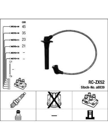 Juego de cables de encendido Ngk 8839 - RC-ZX52 NGKJGO.CABLES