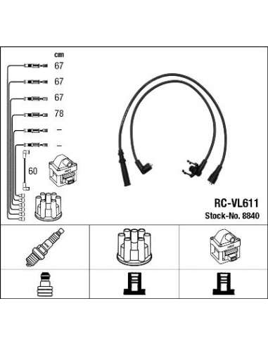 Juego de cables de encendido Ngk 8840 - RC-VL611 NGKJGO.CABLES