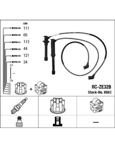 Juego de cables de encendido Ngk 8863 - RC-ZE32B NGKJGO.CABLES