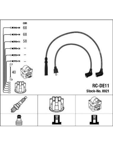 Juego de cables de encendido Ngk 8921 - RC-DE11 NGKJGO.CABLES
