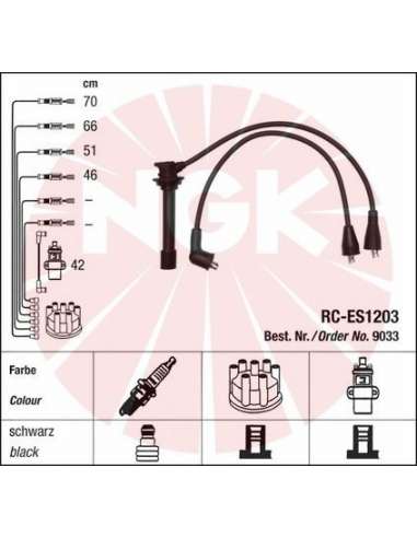 Juego de cables de encendido Ngk RC-ES1203 - JGO.CABLES NGK