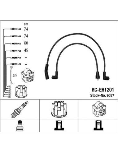 Juego de cables de encendido Ngk 9057 - RC-EH1201 NGKJGO.CABLES