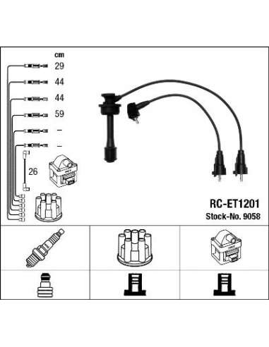 Juego de cables de encendido Ngk 9058 - RC-ET1201 NGKJGO.CABLES
