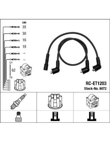 Juego de cables de encendido Ngk 9072 - RC-ET1203 NGKJGO.CABLES