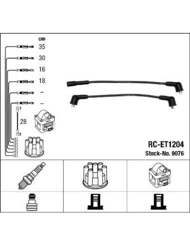 Juego de cables de encendido Ngk 9076 - RC-ET1204 NGKJGO.CABLES