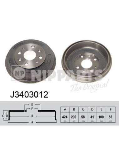Tambor de freno Nipparts J3403012 - Tambor de freno MEYLE-ORIGINAL Quality