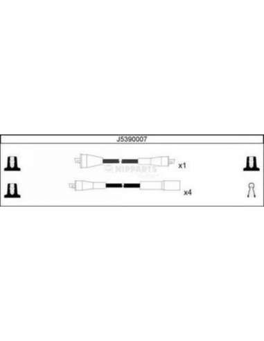 Juego de cables de encendido Nipparts J5390007 - Juego de cables de encendido